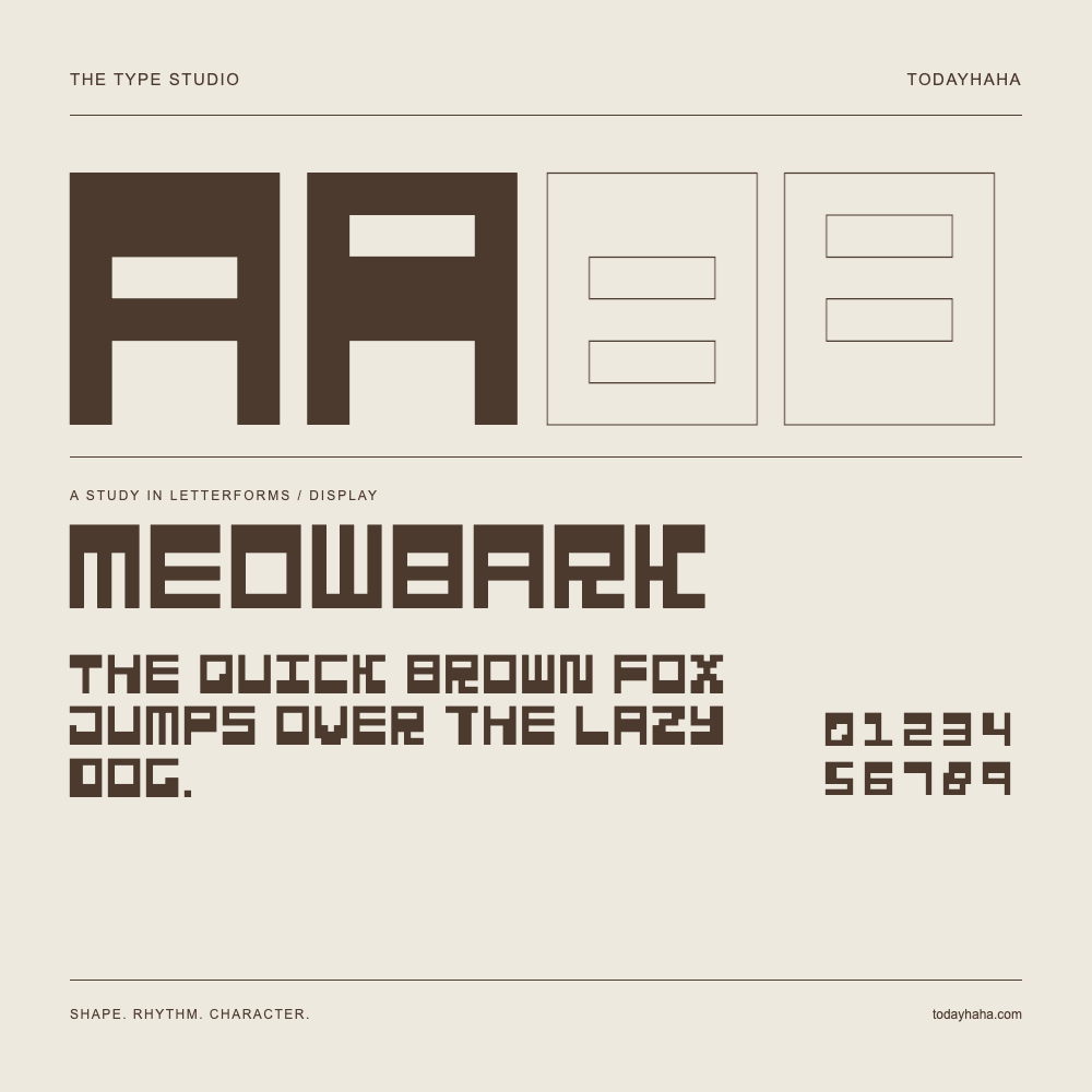 MEOWBARK — Studio delle lettere con frase e numeri