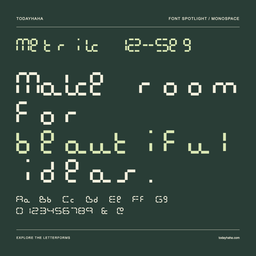 Metrik 12-Seg — Typografieposter mit Beispieltext