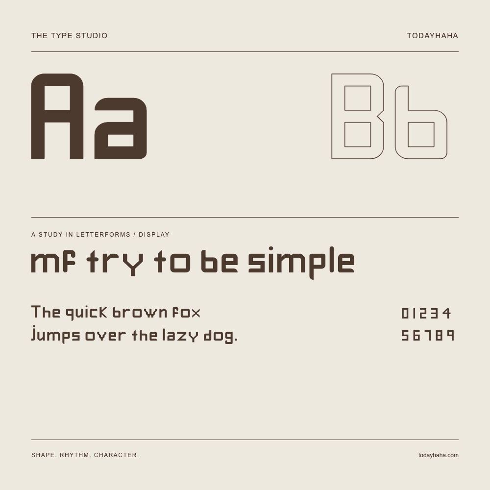 mf try to be simple — Studio delle lettere con frase e numeri