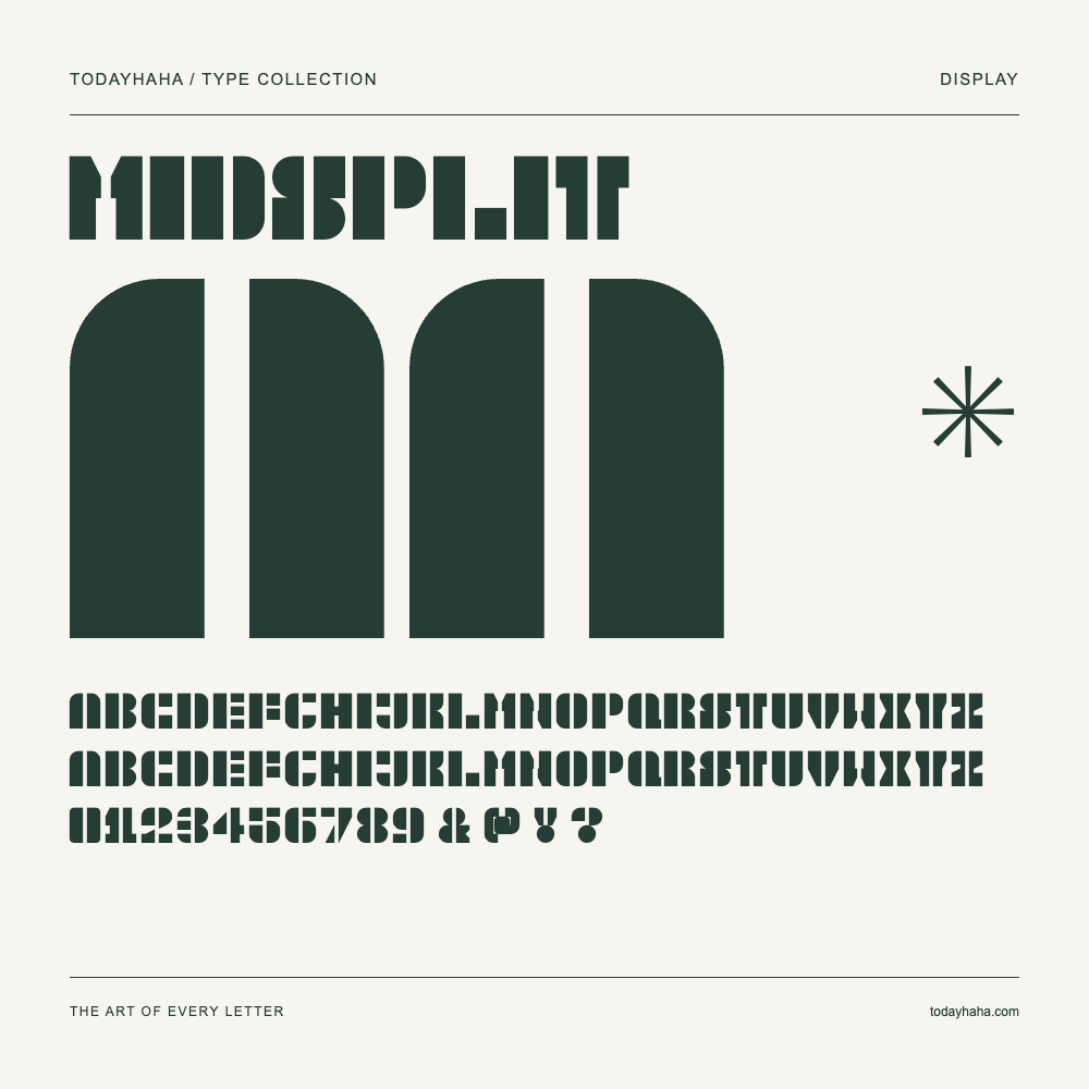 Midsplit — Muestra de mayúsculas, minúsculas y números