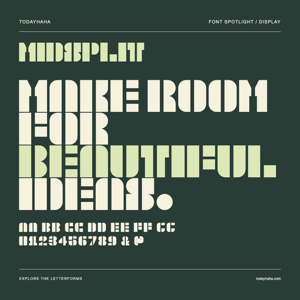 Midsplit — Póster tipográfico con texto de muestra