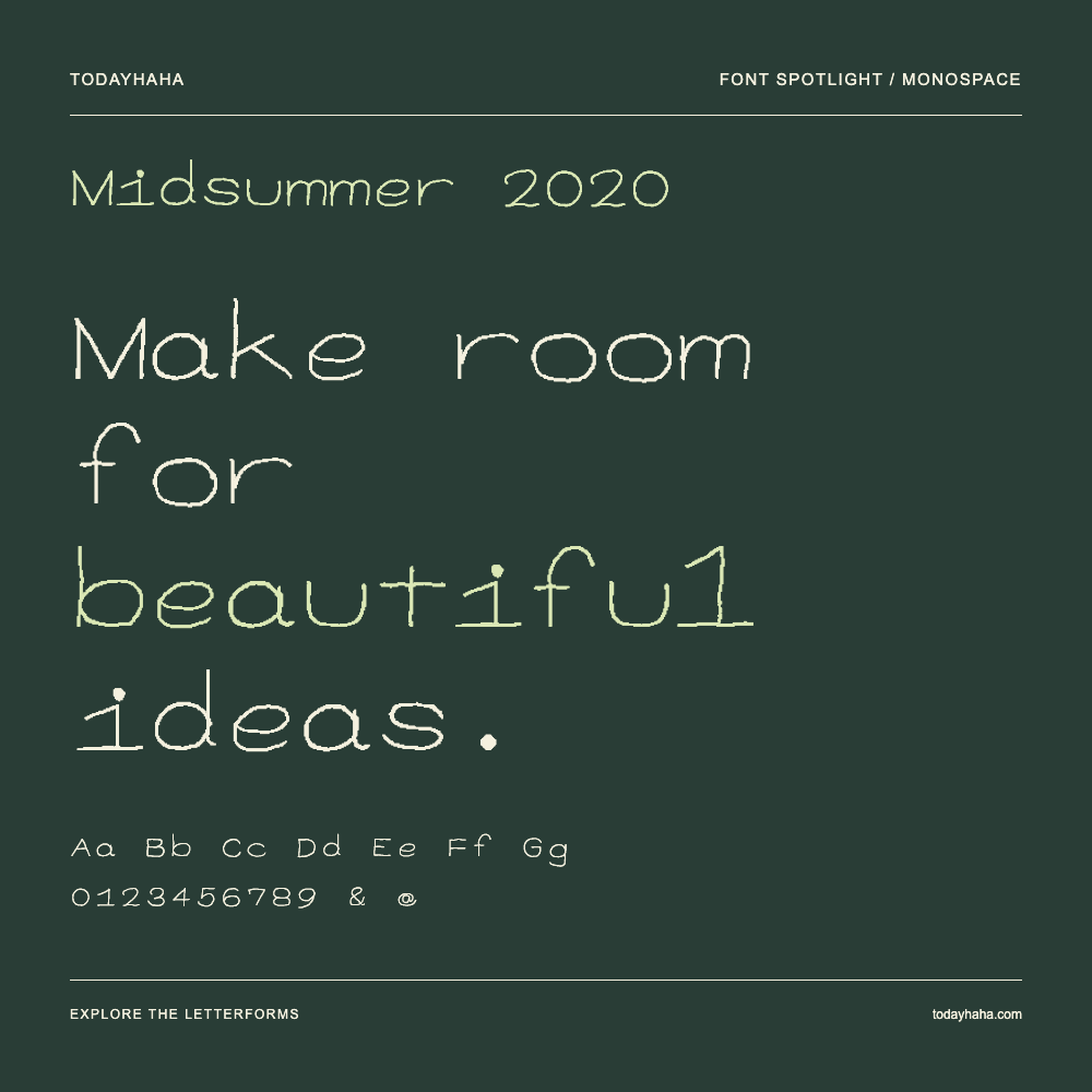 Midsummer 2020 — Pôster tipográfico com texto de exemplo