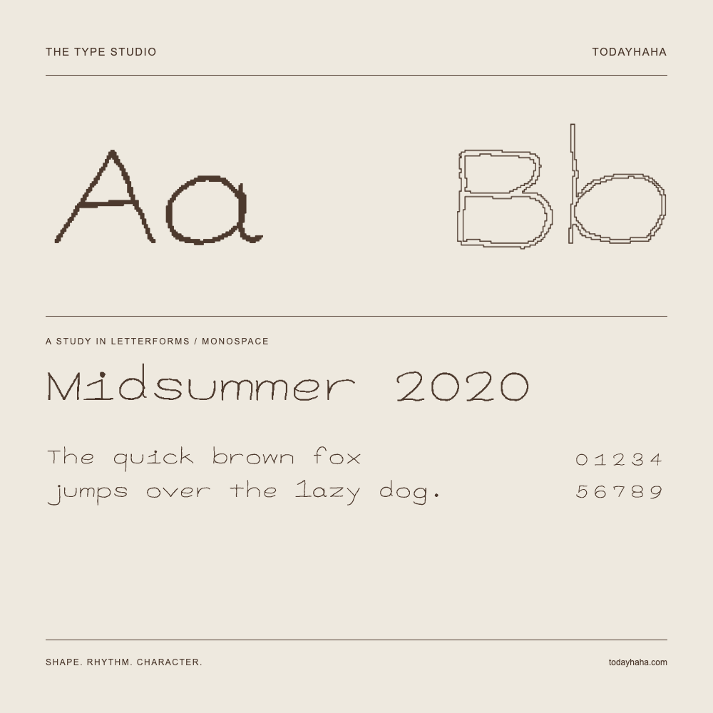 Midsummer 2020 — Estudo de letras com frase e números
