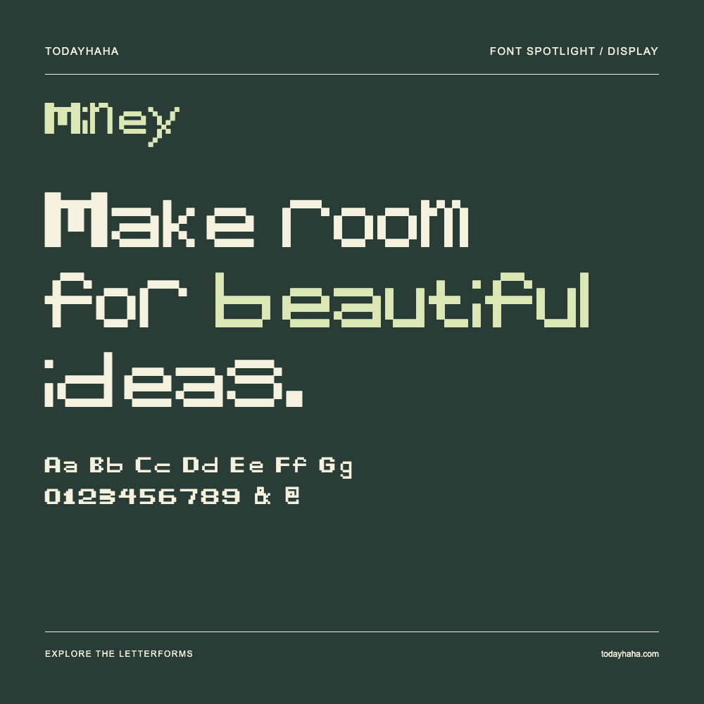 Miney — Póster tipográfico con texto de muestra