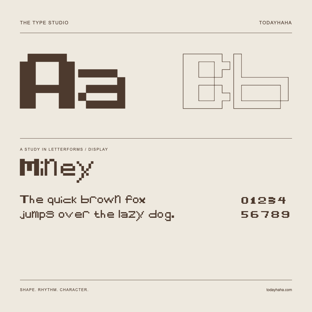 Miney — Estudio de letras con una frase y números