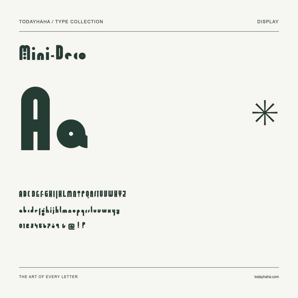 Mini-Deco — Schriftmuster mit Großbuchstaben, Kleinbuchstaben und Ziffern