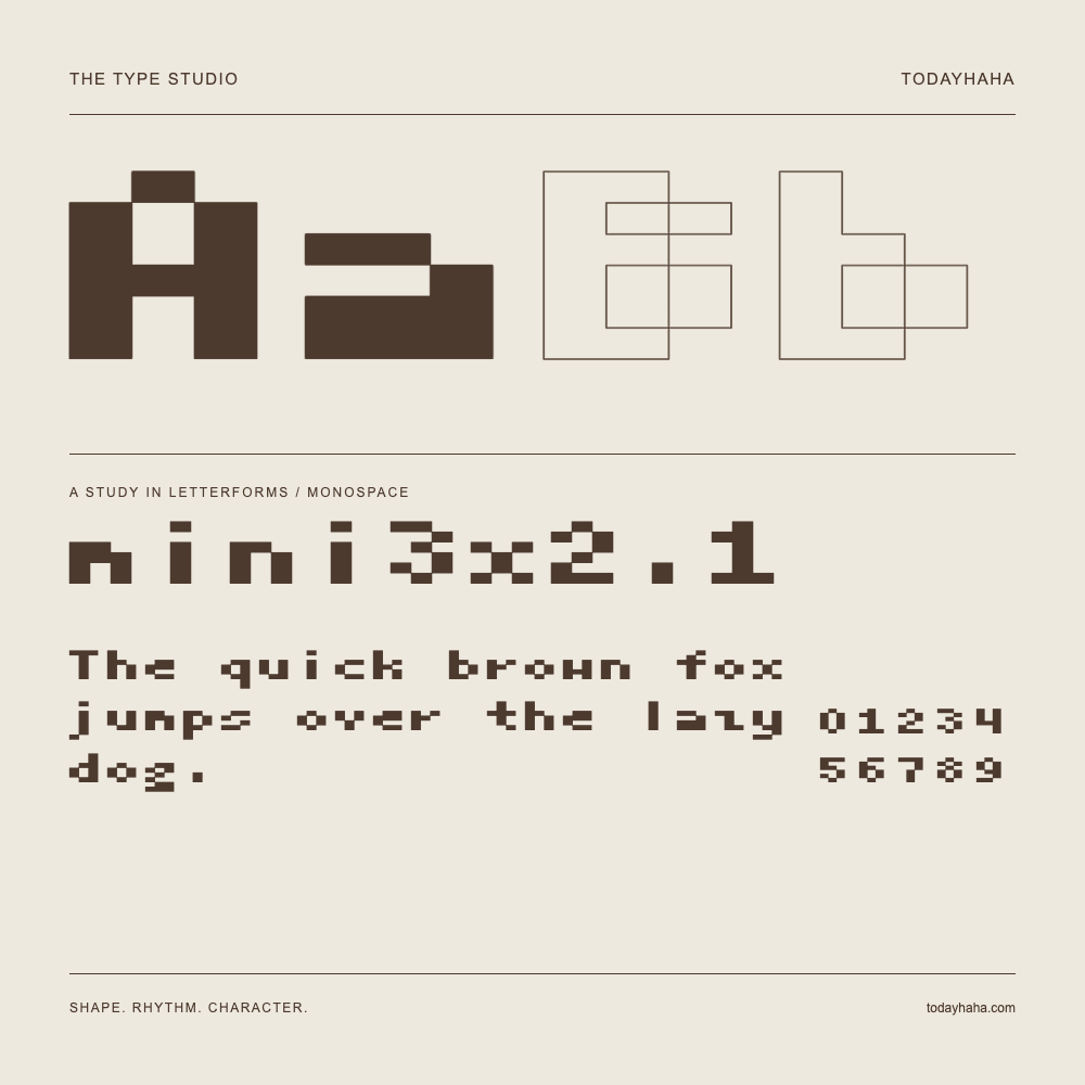 mini3x2.1 — Buchstabenstudie mit Beispielsatz und Ziffern