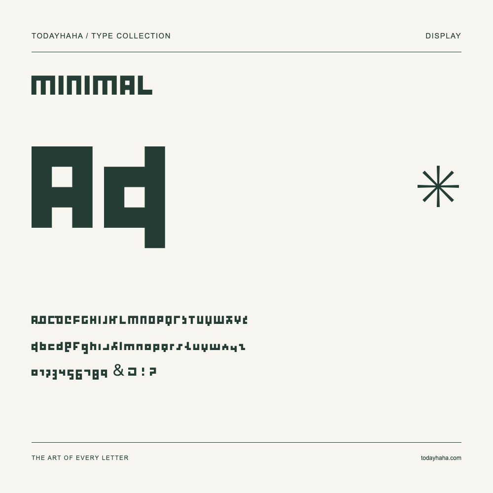 MINIMAL — Muestra de mayúsculas, minúsculas y números