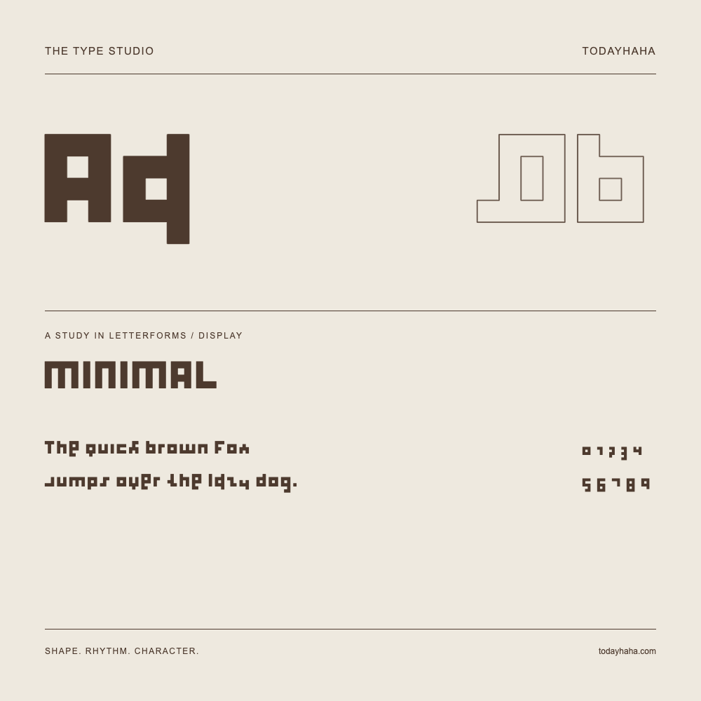 MINIMAL — Estudio de letras con una frase y números