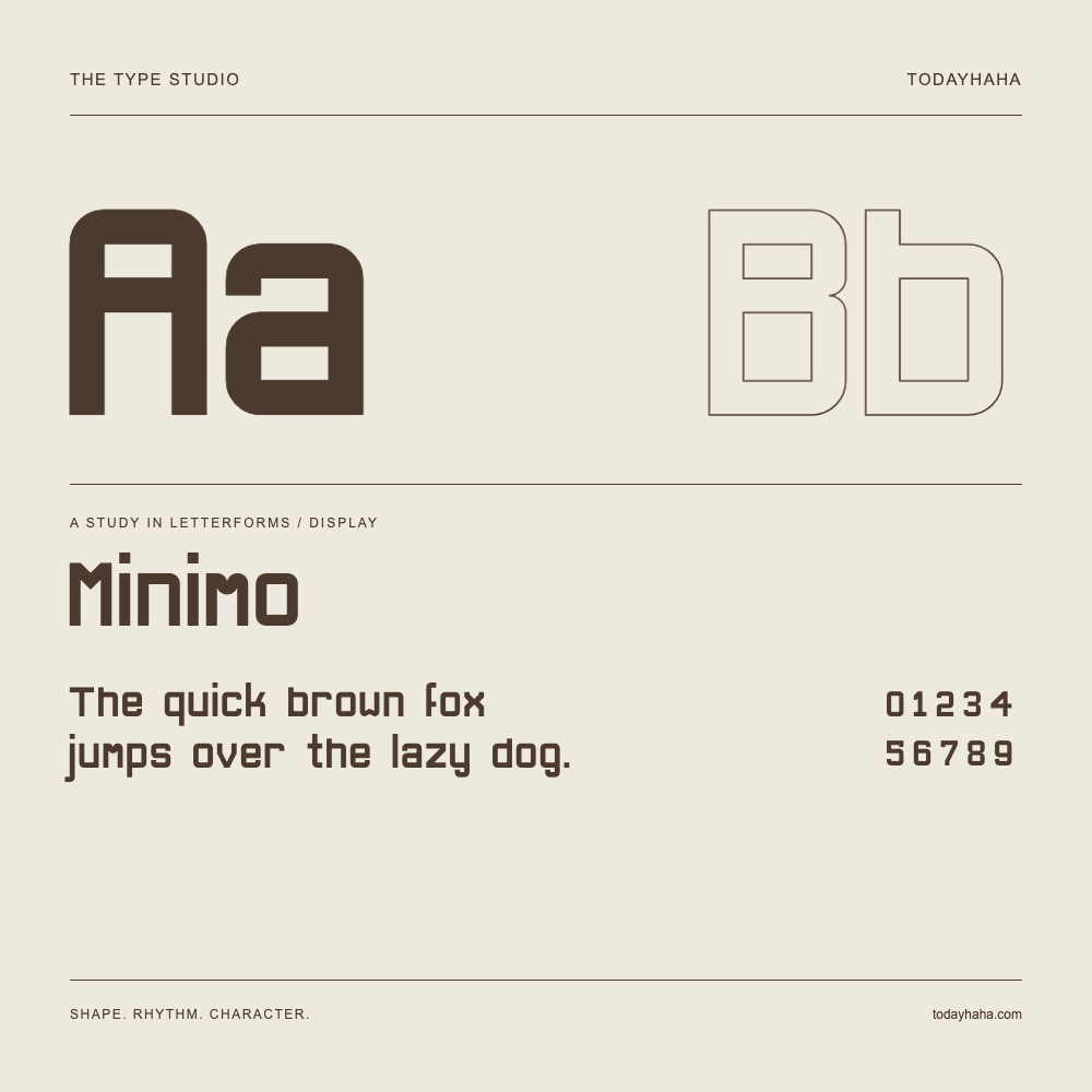 Minimo — Estudio de letras con una frase y números