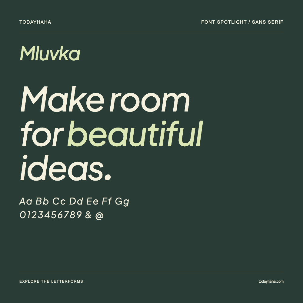 Mluvka — Poster tipografico con testo di esempio