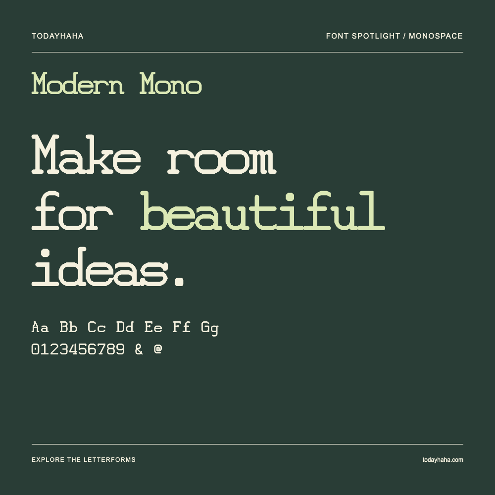 Modern Mono — Typography poster with sample text