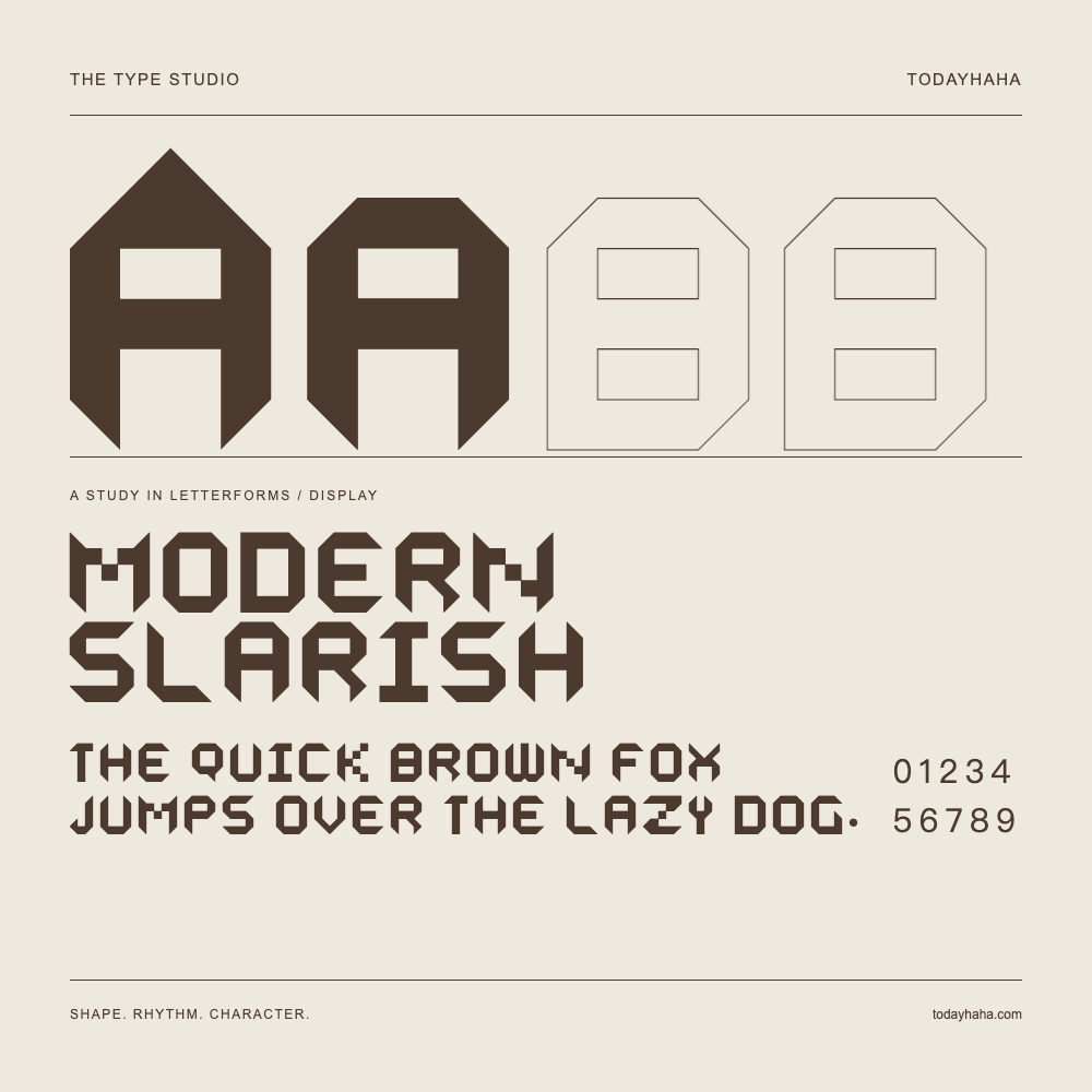 Modern Slarish — Studio delle lettere con frase e numeri