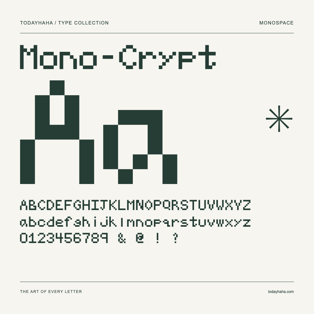 Mono-Crypt — Campione con lettere maiuscole, minuscole e numeri