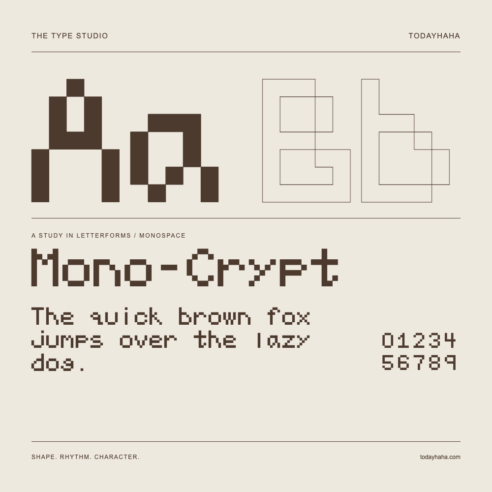 Mono-Crypt — Studio delle lettere con frase e numeri