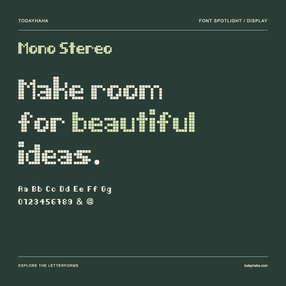 Mono Stereo — Typography poster with sample text