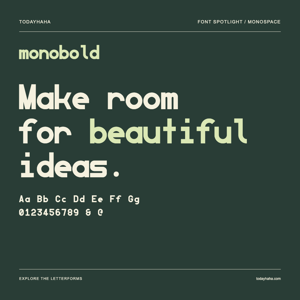 monobold — Typografieposter mit Beispieltext