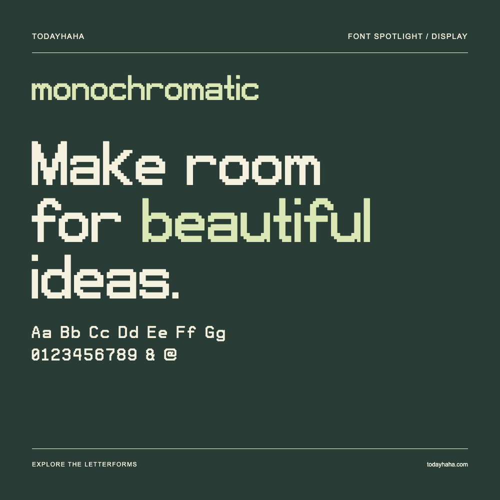 monochromatic — Póster tipográfico con texto de muestra