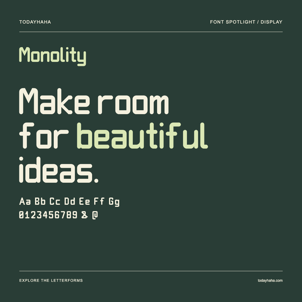 Monolity — Pôster tipográfico com texto de exemplo