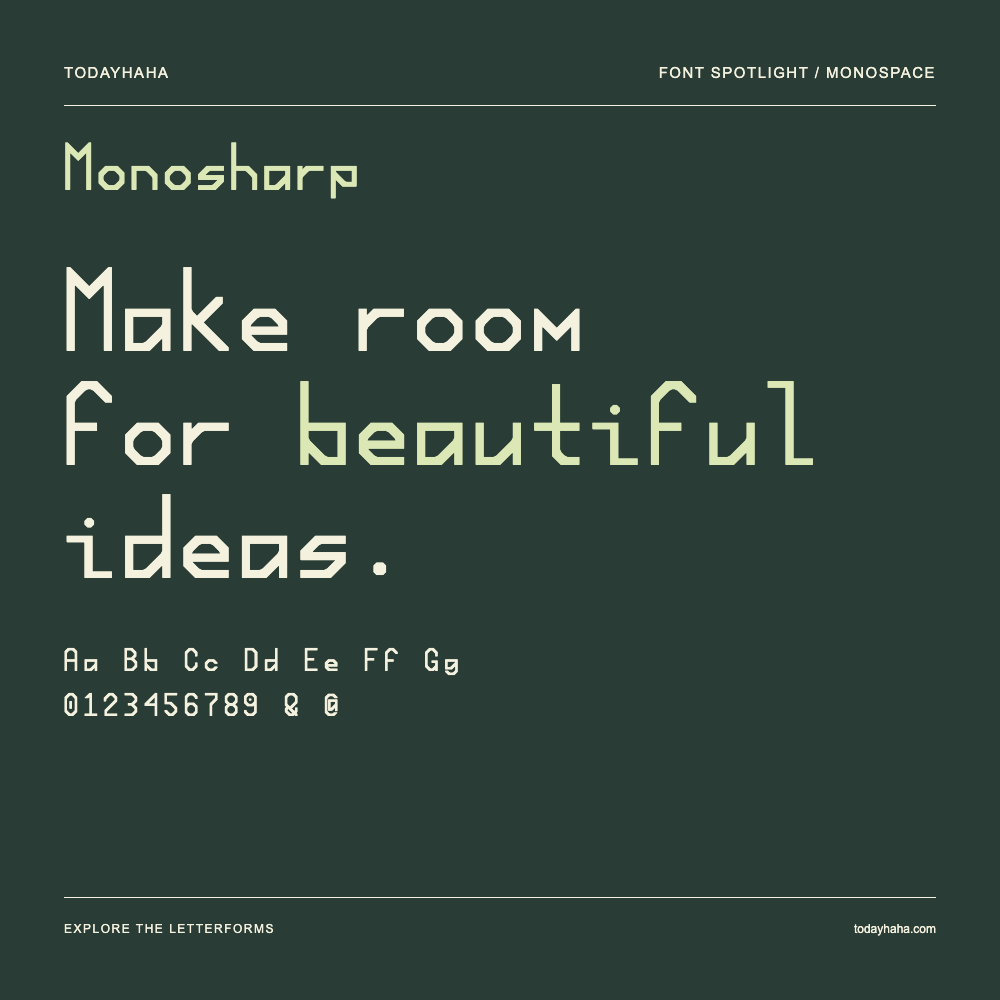 Monosharp — Pôster tipográfico com texto de exemplo