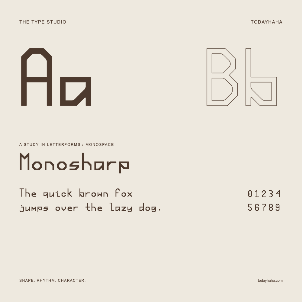 Monosharp — Estudo de letras com frase e números