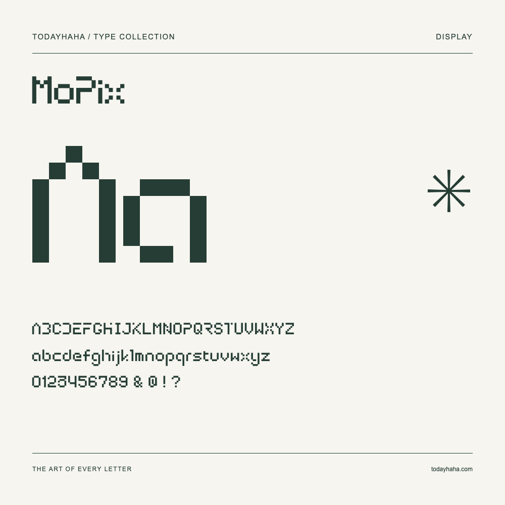 MoPix — Muestra de mayúsculas, minúsculas y números