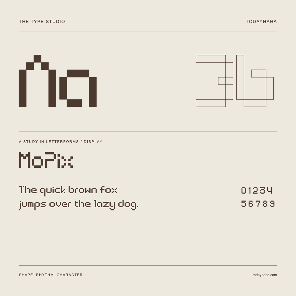 MoPix — Estudio de letras con una frase y números