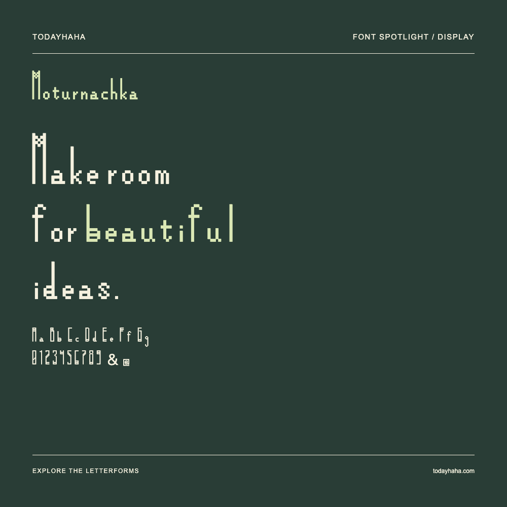 Moturnachka — Affiche typographique avec exemple de texte