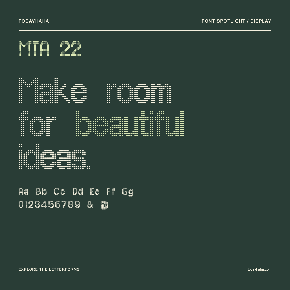MTA 22 — Affiche typographique avec exemple de texte