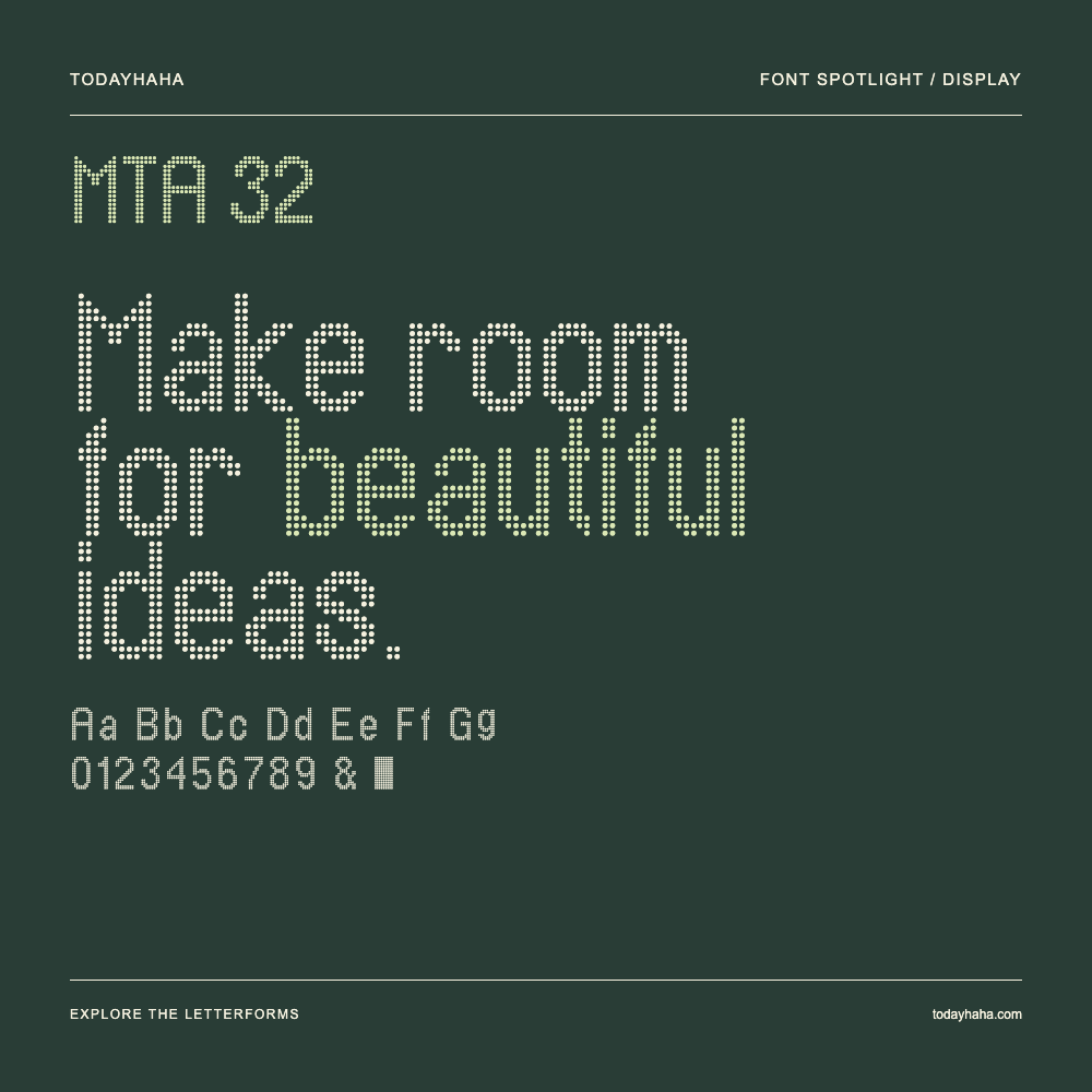 MTA 32 — Typography poster with sample text