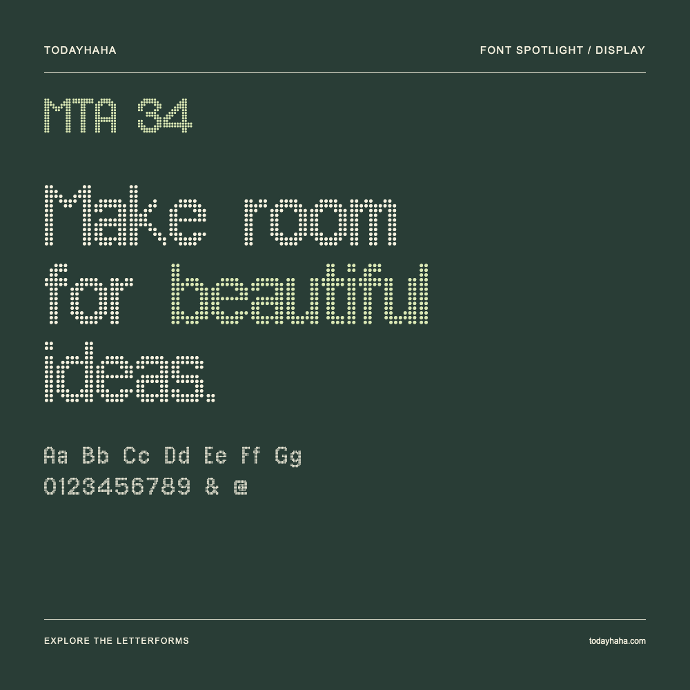 MTA 34 — Póster tipográfico con texto de muestra