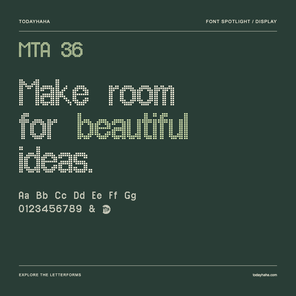 MTA 36 — Póster tipográfico con texto de muestra