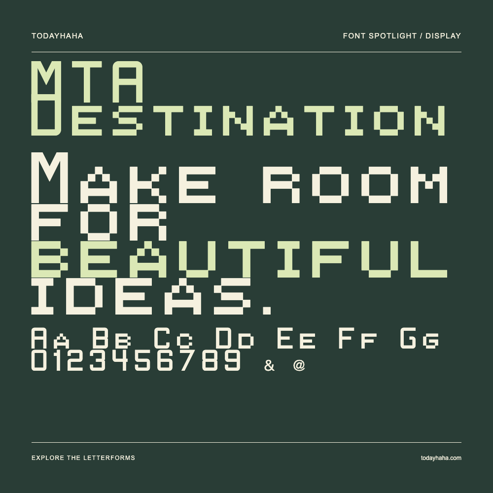 MTA Destination — Affiche typographique avec exemple de texte