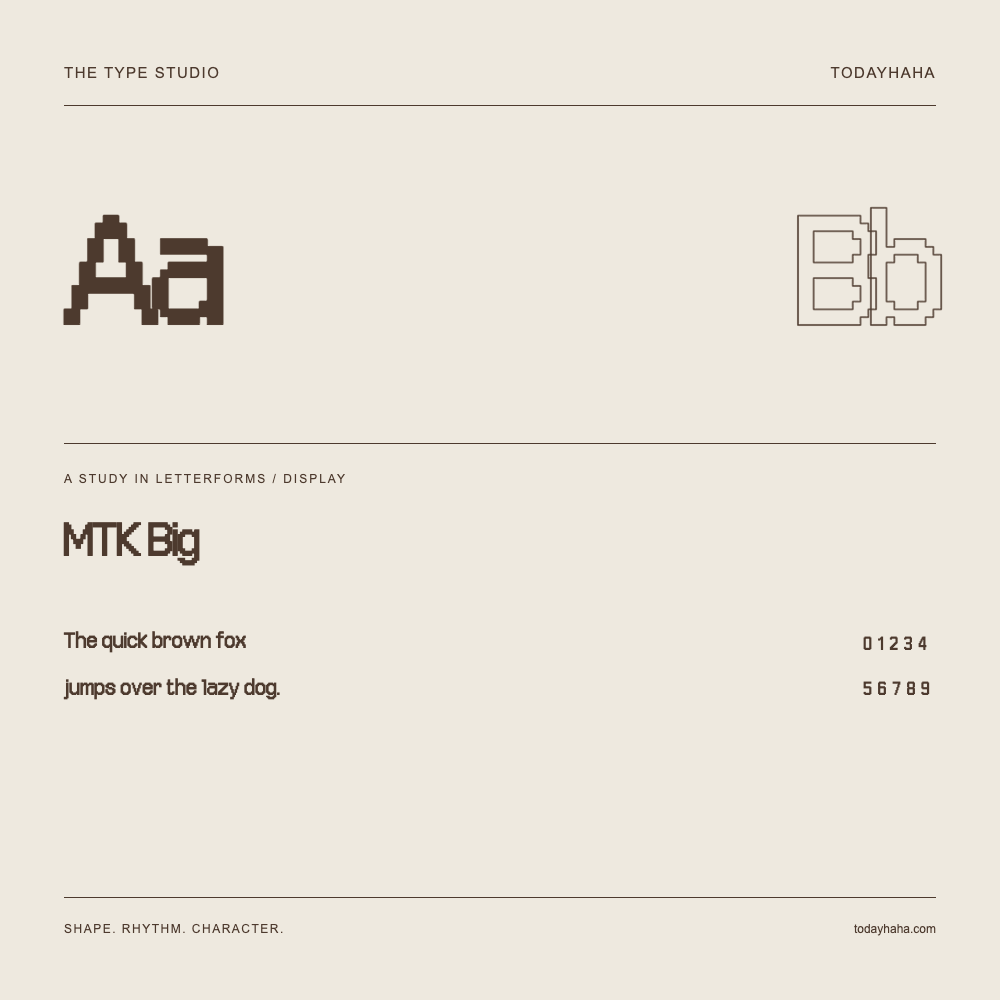 MTK Big — Estudio de letras con una frase y números