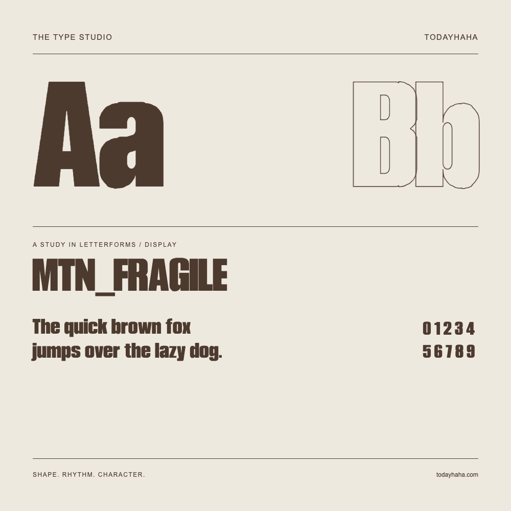 MTN_FRAGILE — Studio delle lettere con frase e numeri