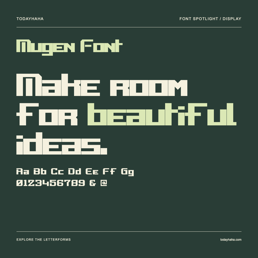 Mugen Font — Typography poster with sample text
