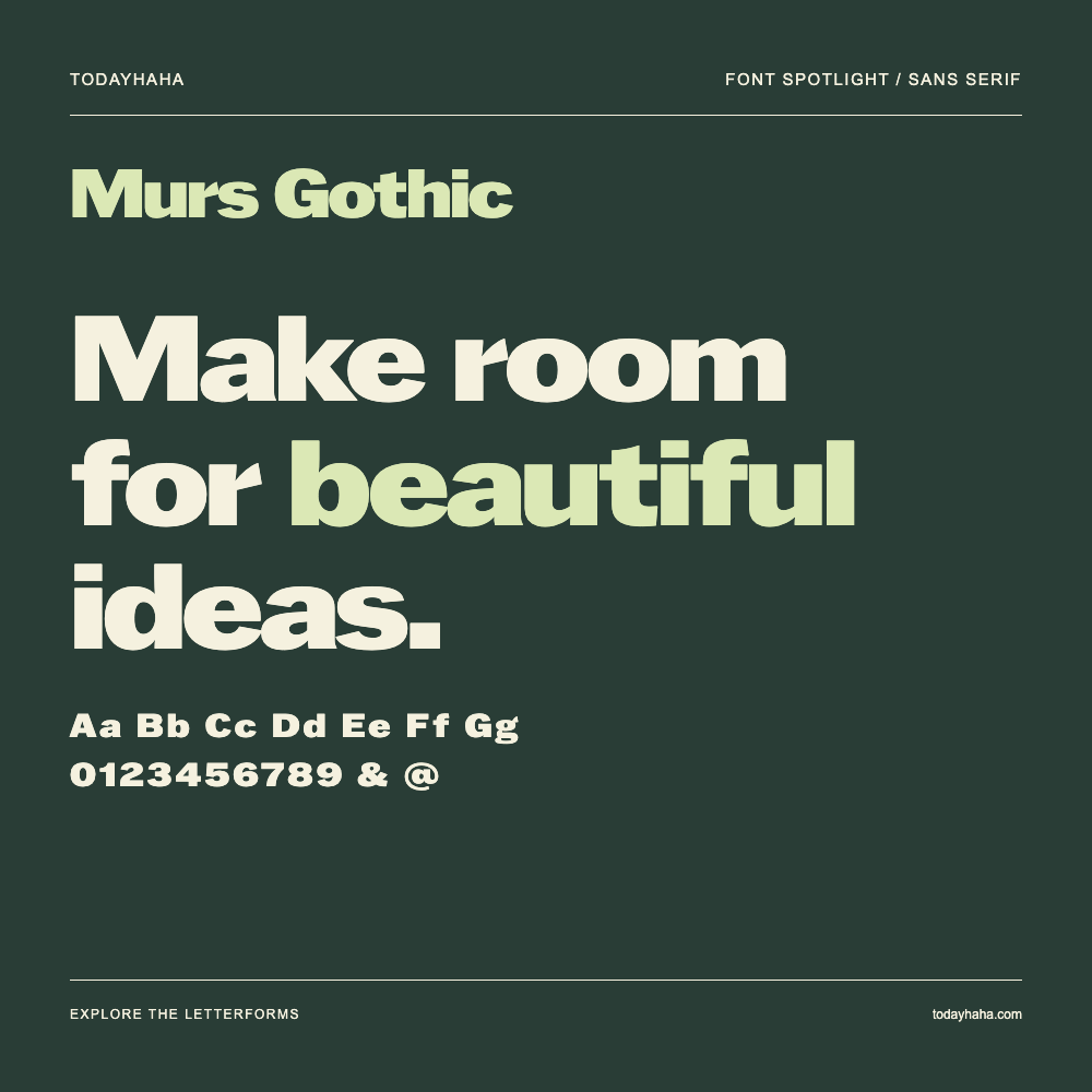 Murs Gothic — Typography poster with sample text