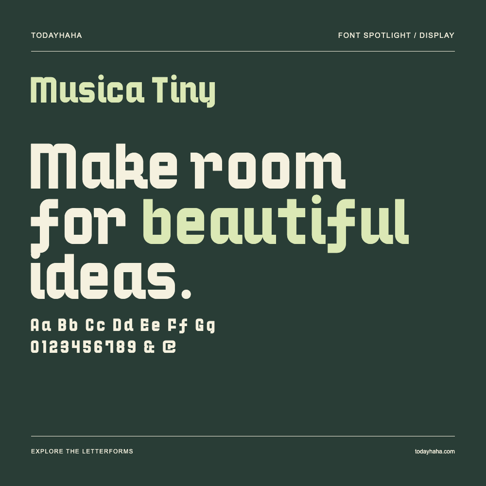 Musica Tiny — Typography poster with sample text