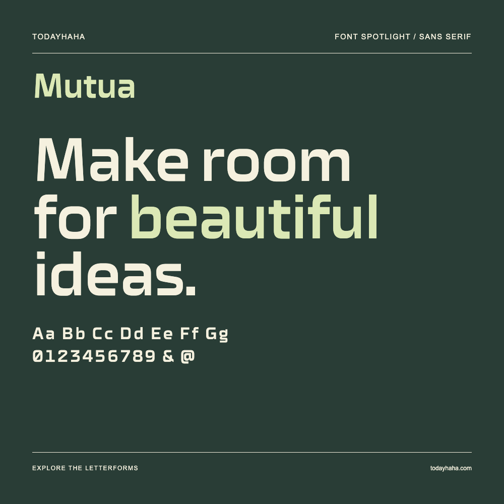 Mutua — Póster tipográfico con texto de muestra