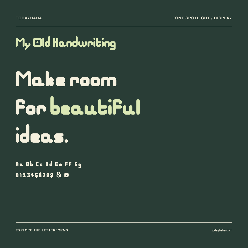 My Old Handwriting — Affiche typographique avec exemple de texte