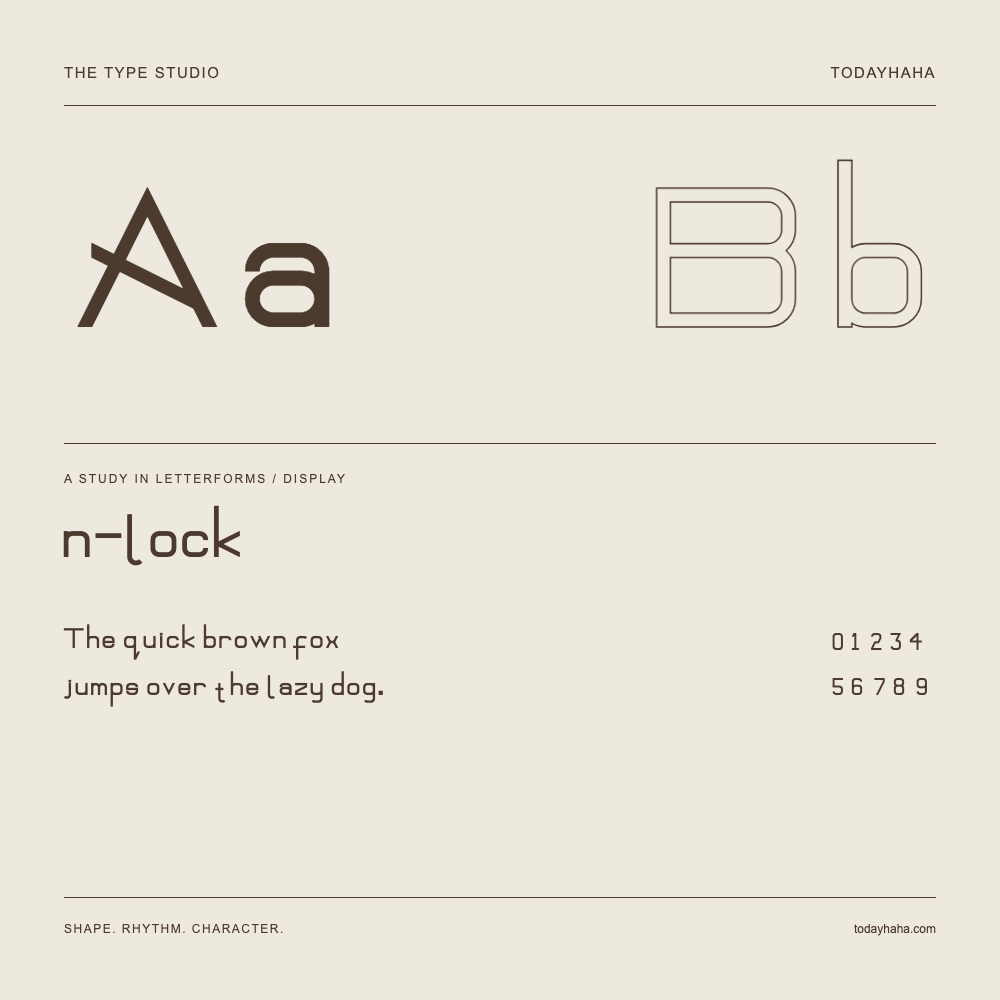 n-lock — Étude des lettres avec une phrase et des chiffres