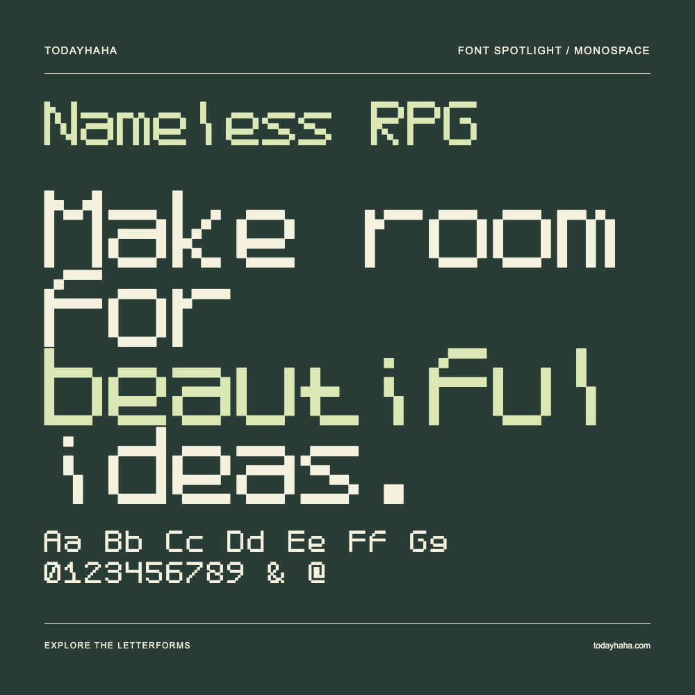 Nameless RPG — Typography poster with sample text