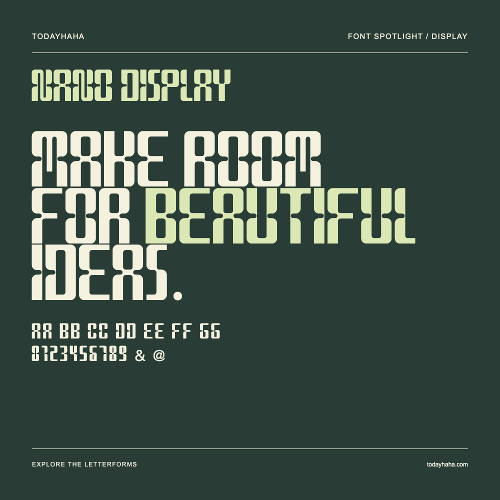 NANO DISPLAY — Typografieposter mit Beispieltext