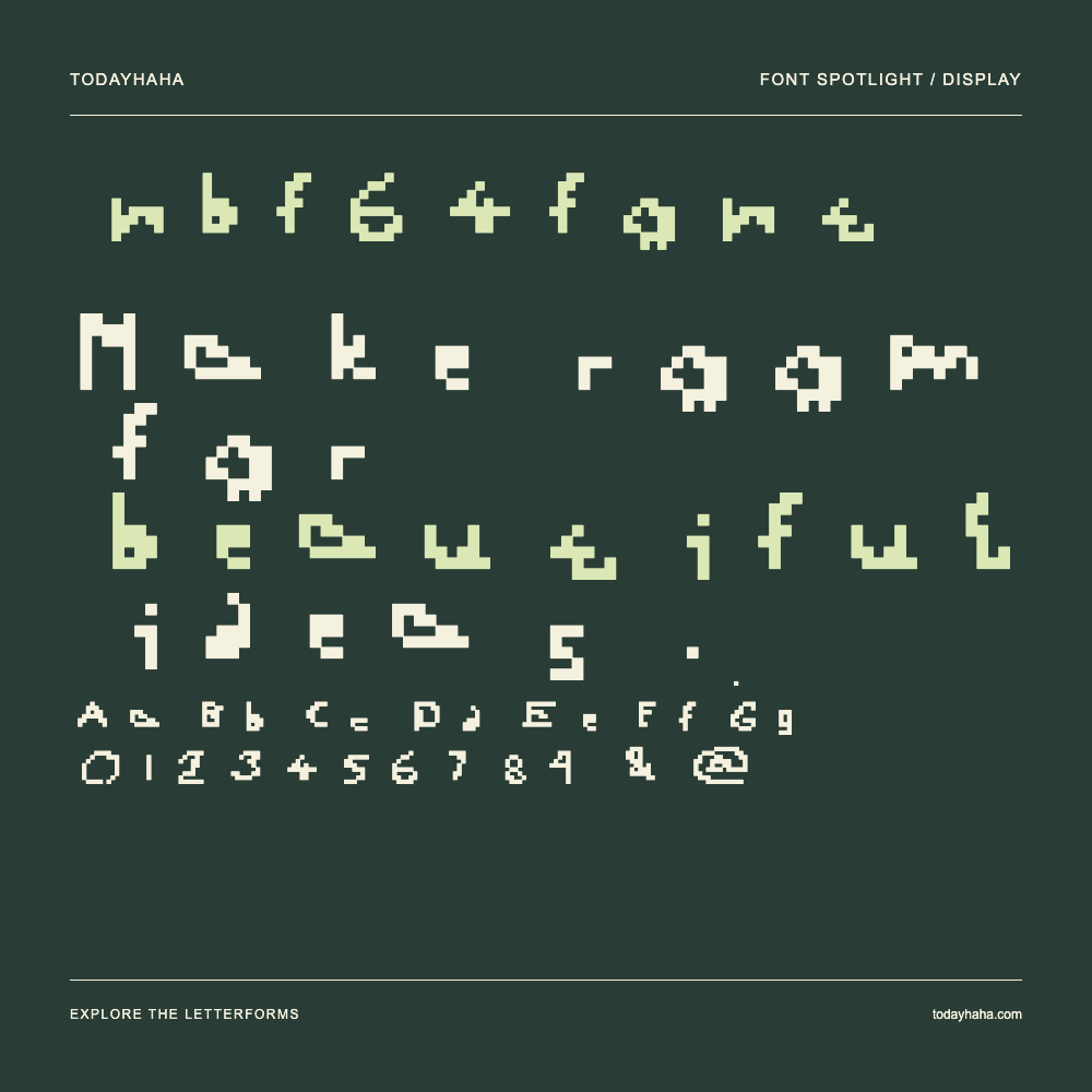nbf64font — Typografieposter mit Beispieltext