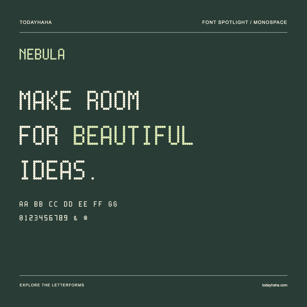 Nebula — Affiche typographique avec exemple de texte