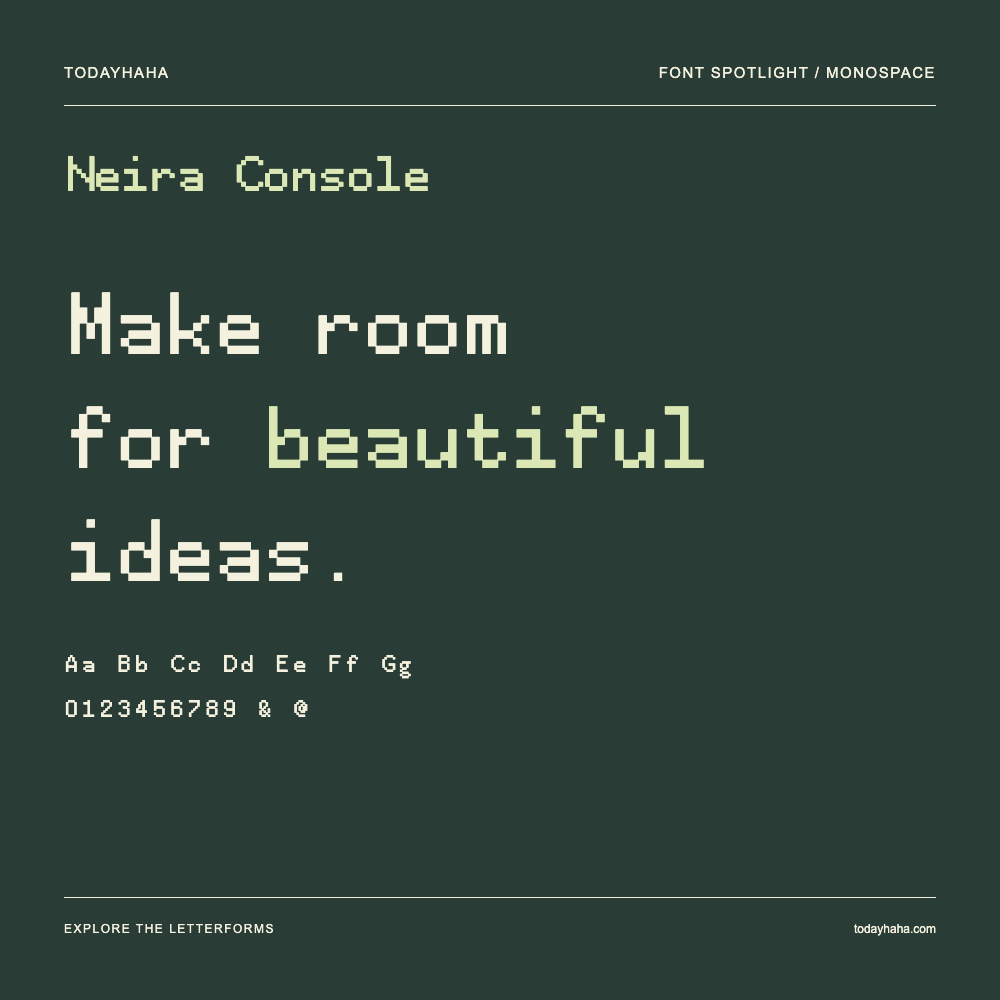 Neira Console — Typografieposter mit Beispieltext