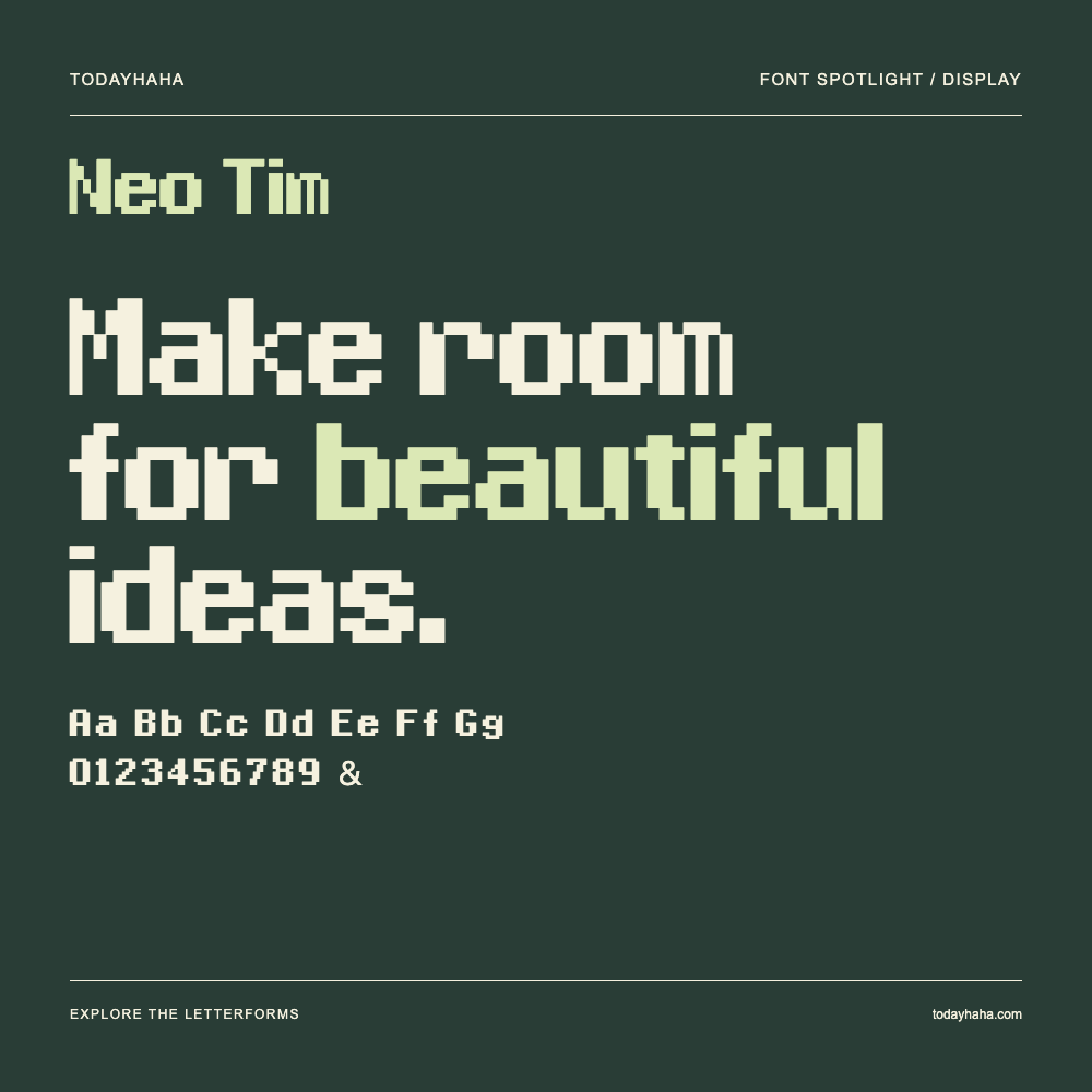 Neo Tim — Poster tipografico con testo di esempio