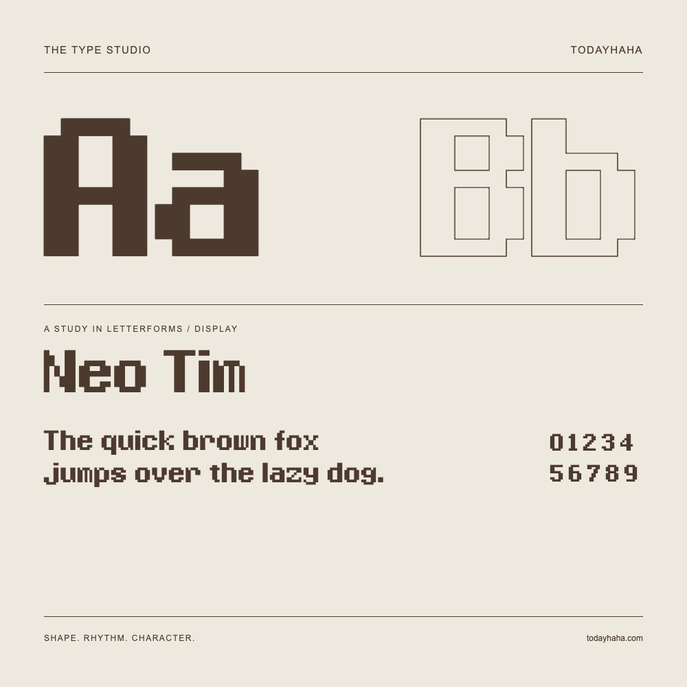 Neo Tim — Studio delle lettere con frase e numeri
