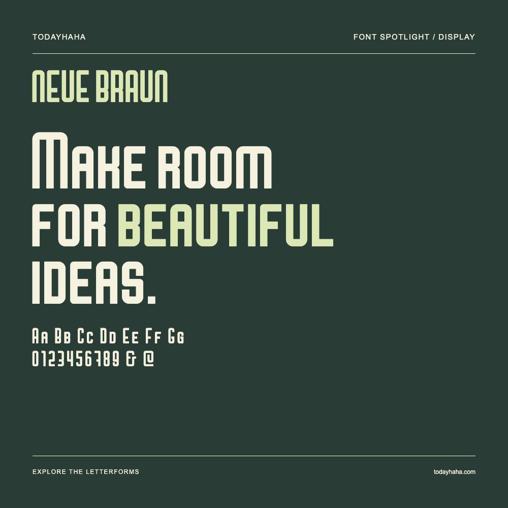 NEUE BRAUN — Typografieposter mit Beispieltext