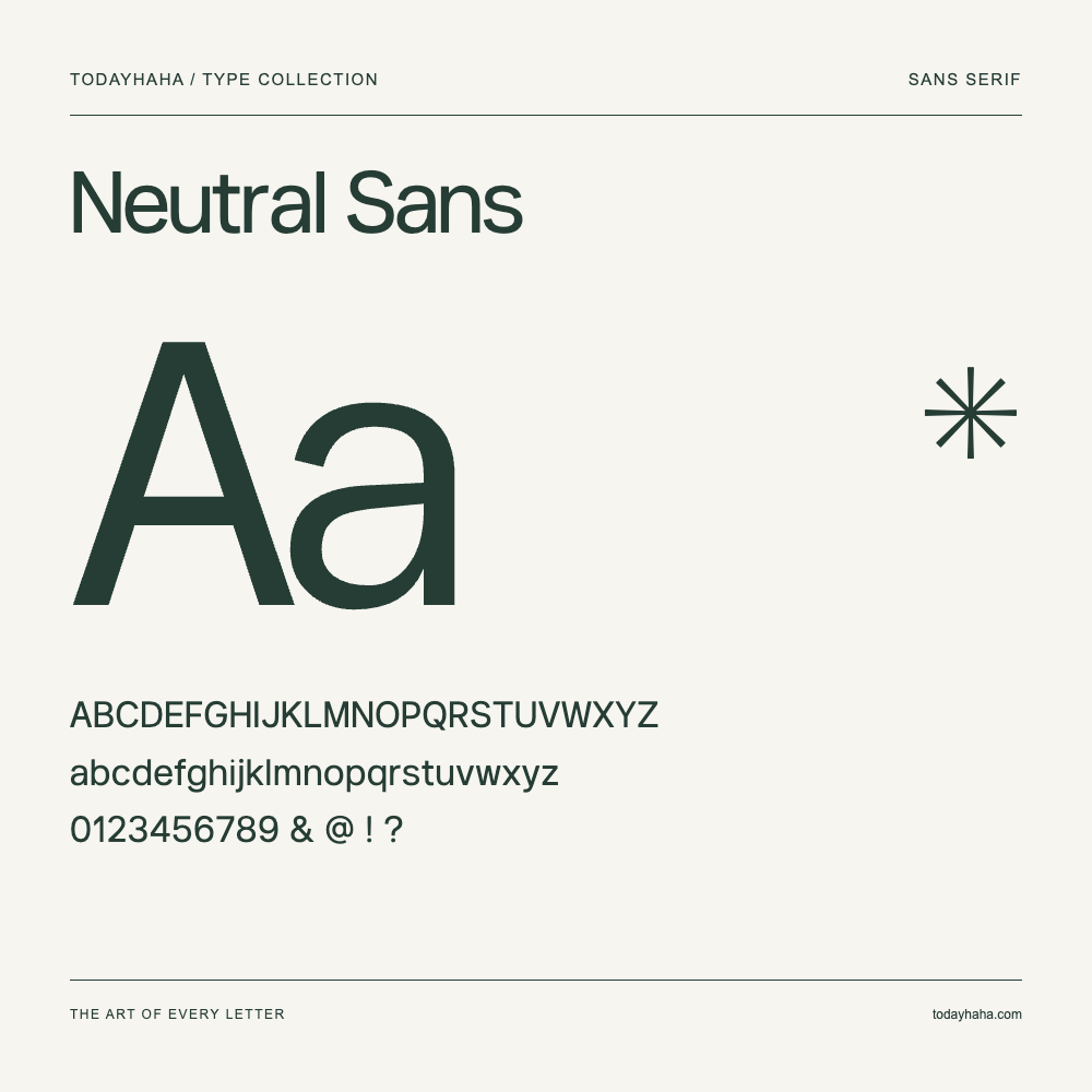 Neutral Sans — Campione con lettere maiuscole, minuscole e numeri